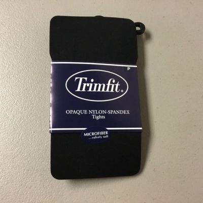 NWT Trimfit Opaque Microfiber Velvety Soft Tights Size Petite Black #570U